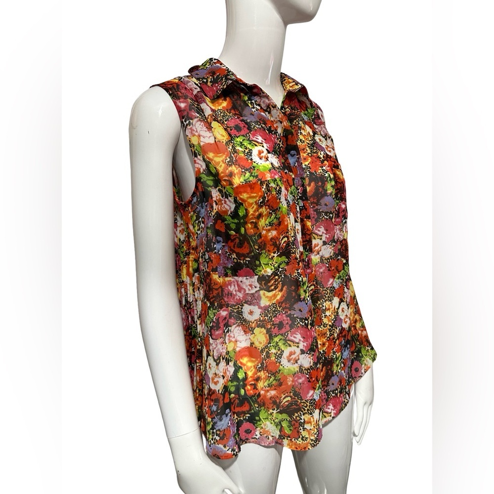 BCBG Max Azria Aria Sleeveless Floral Blouse